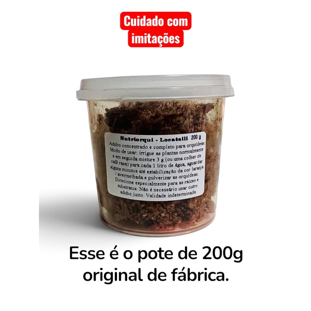 Nutriorqui Locatelli - Fertilizante completo - pote 200g - Faz 65 litros
