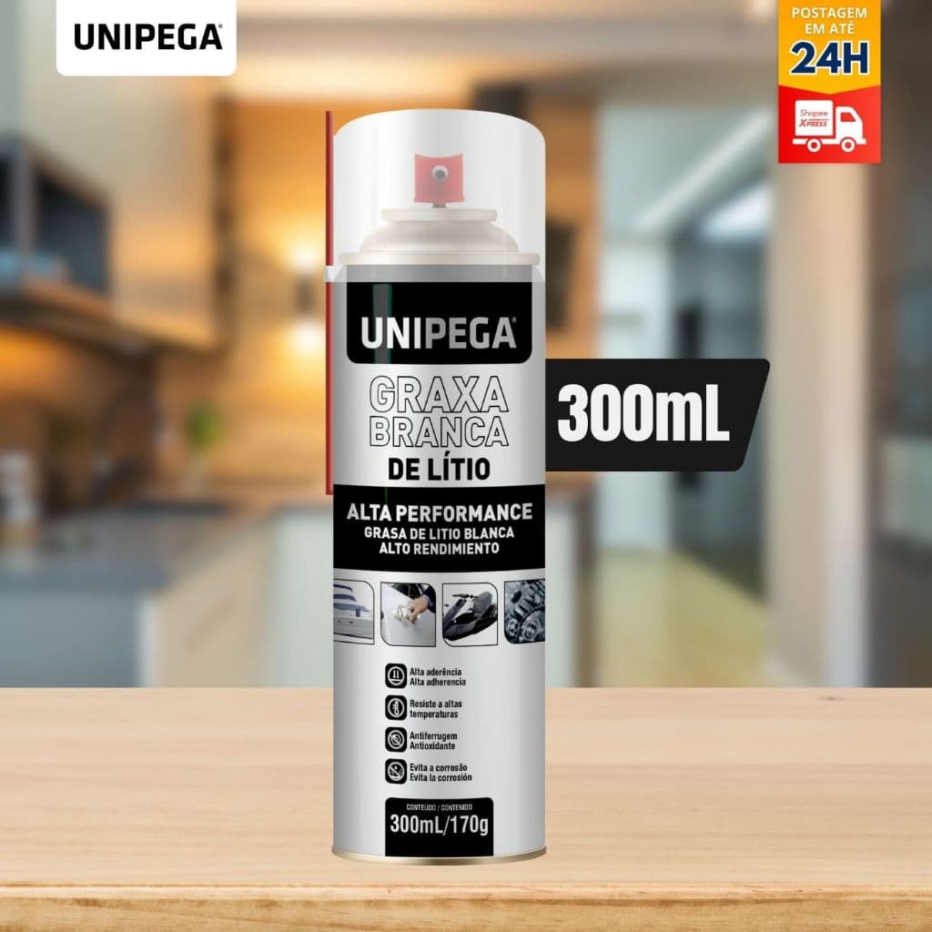Graxa Branca Em Spray De Alta Performance Branca 300ml - Unipega
