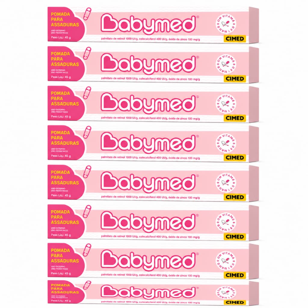 Kit 8 Babymed Rosa Pomada Para Assaduras 45g - Cimed