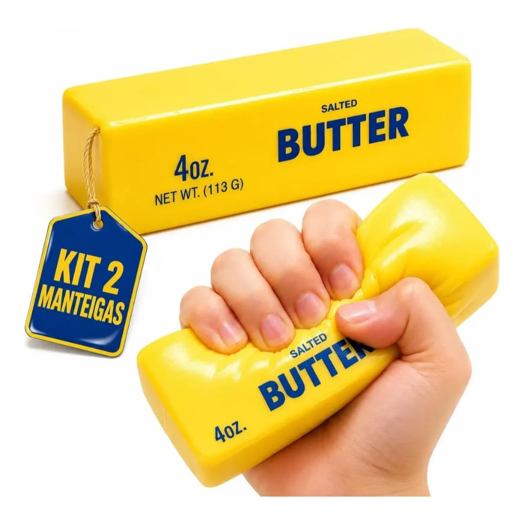 Kit 2 Taba Squishy De Manteiga Barra Tik Tok Butter
