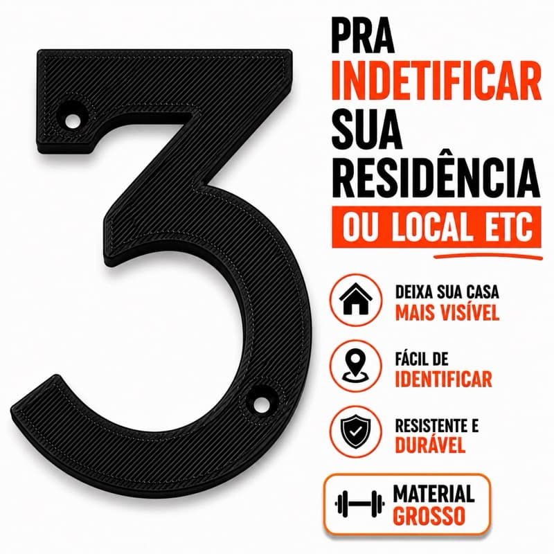 NÚMERO DE CASA RESIDENCIAL EM PLÁSTICO – NÚMEROS PARA PORTA E FACHADA