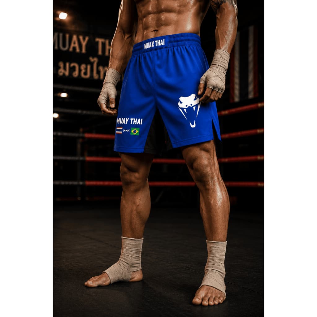Short de Muay Thai Calção de Treino Dry Fit Boxe Masculino MMA Jiu Jitsu Academia