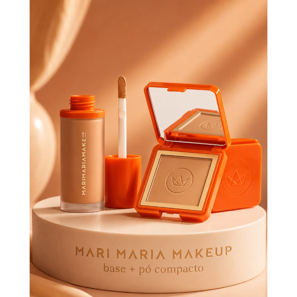 Kit Base e Pó Compacto Mari Maria | Escolha o Tom