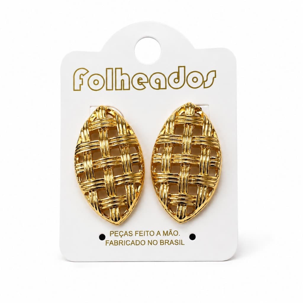 brinco folheado  delicado sofisticado elegante moderno acessórios femininos brinco tendência  promoção