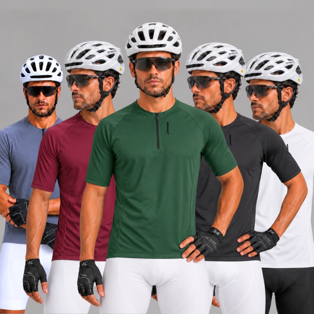 Camisa Ciclismo Masculina Manga Curta MTB Speed Proteção UV50+ Dry Fit Bolso Refletivo Mountain Bike Pedal Savancini