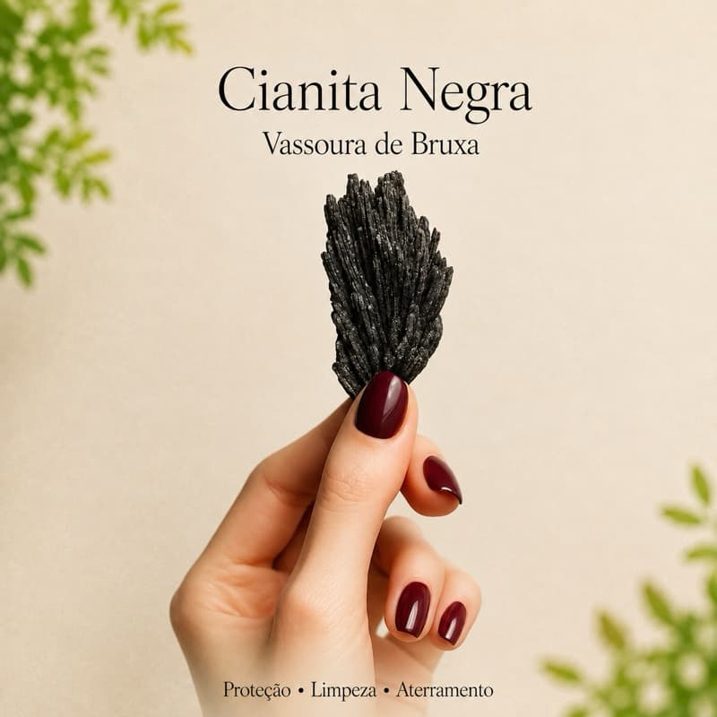 Cianita Negra Bruta (Vassoura de Bruxa) Pedra Natural de Proteção Energética | Limpeza Espiritual e Chakras