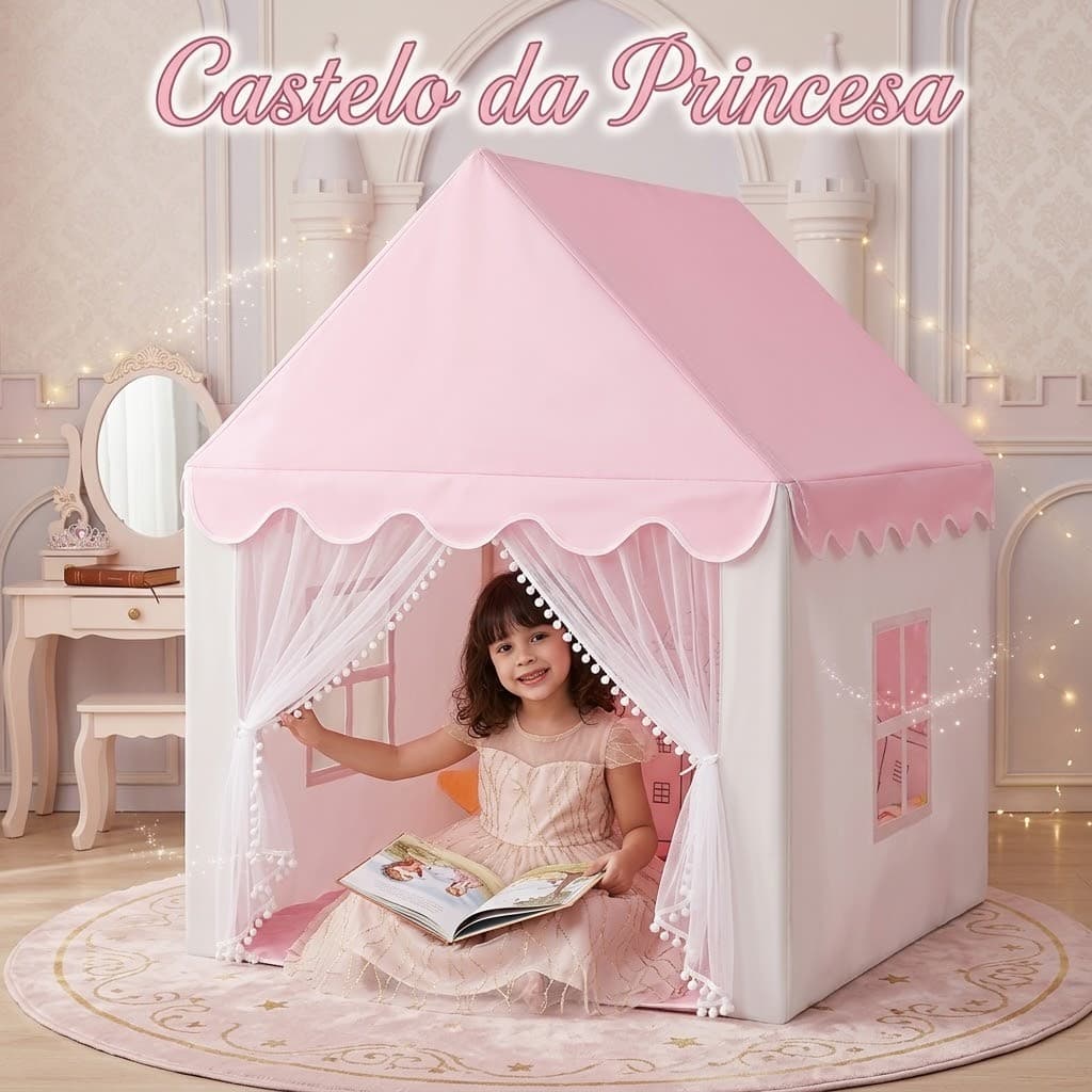 Barraca Infantil Menina Cabana Castelo Princesa Dobrável Bolsa