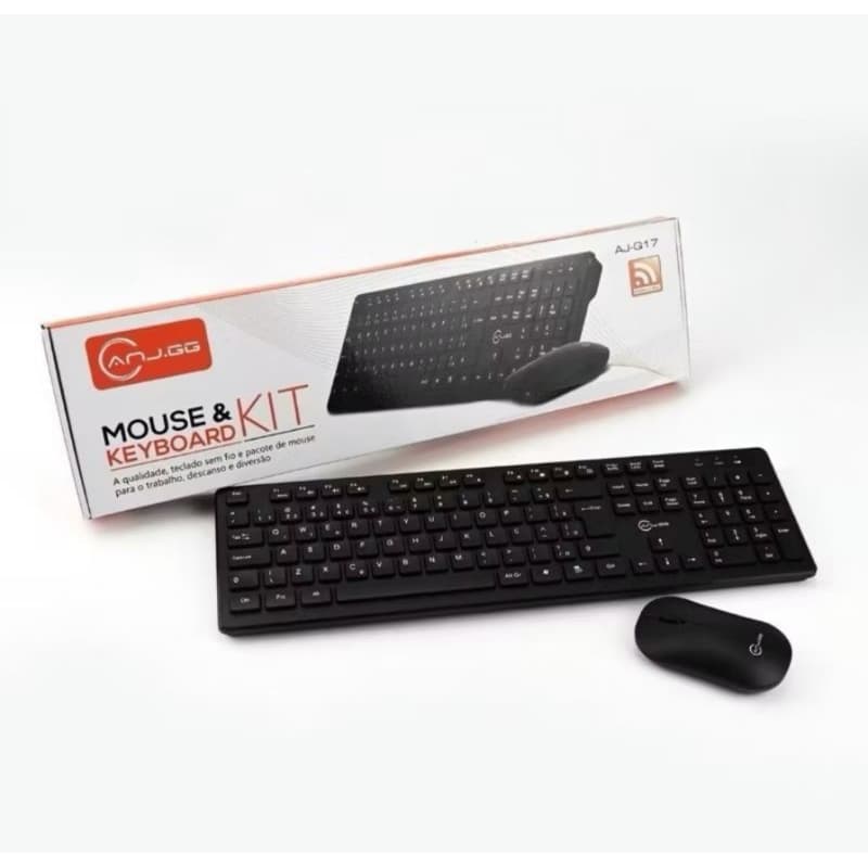 Kit Teclado E Mouse Sem Fio Wireless 2.4ghz 3200dpi Óptico