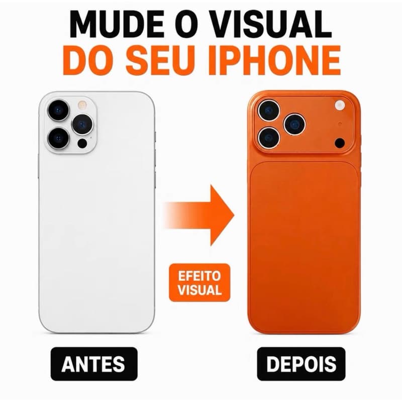 Capa Tampa Flash Sensores transforma em 17 Pro max para iPhone 16 Pro Max 15 Pro Max 14 Pro Max 13 Pro Max 2026