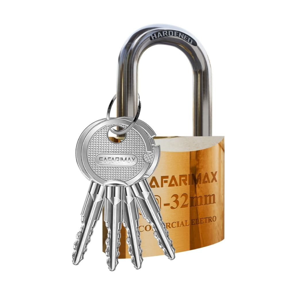 Cadeado Pequeno 32mm Chave Tetra Proteção Antifurto Para Armario Gaveta Vitrine Portão Bolsas e Mala