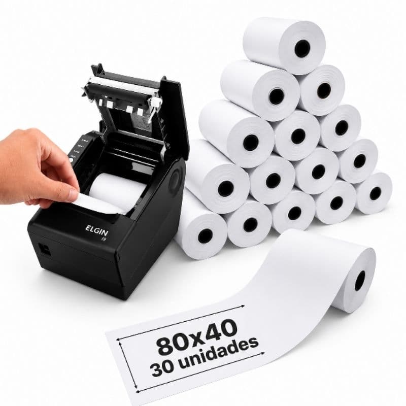 Bobina Térmica 80x40mm | Rolo para Cupom Fiscal | Impressora Térmica PDV
