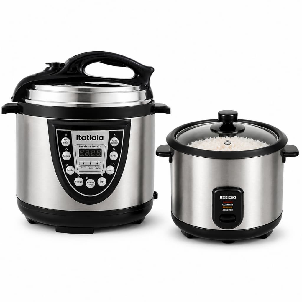 ⚡ Kit Itatiaia Panela de Pressão 5L Digital + Panela de Arroz
