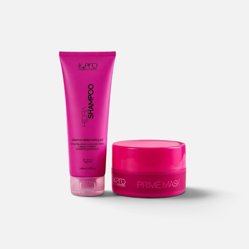 K.pro Shampoo Hidra 240ml + Mascara Prime 200g - Uso Diário - Kit Hidratante Suave Nutritivo