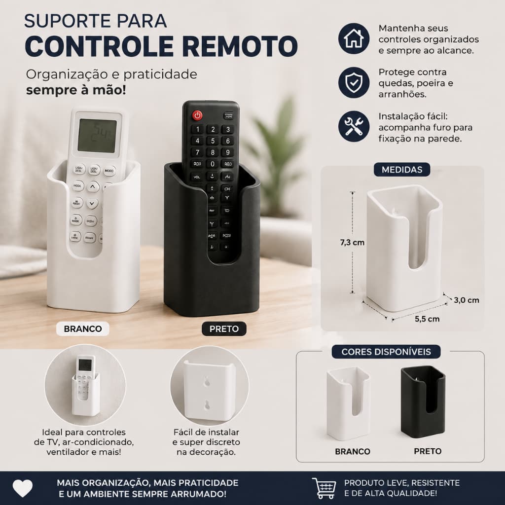 Suporte Para Controle Remoto Ar Tv Ventilador Universal Suporte De Parede Porta Controle