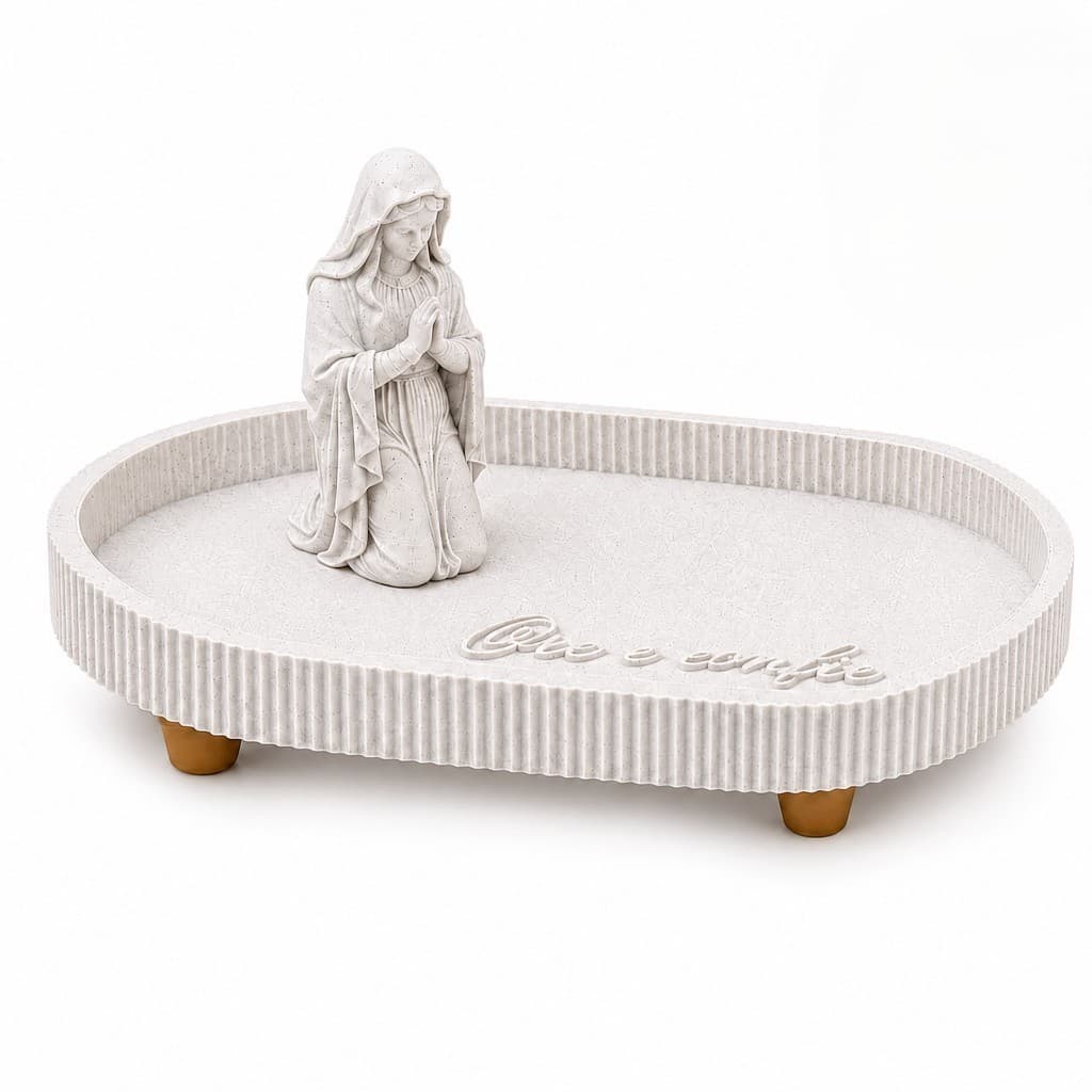 Bandeja Decorativa Nossa Senhora | Bandeja Religiosa para Altar e Decoração porta objetos | Altar doméstico