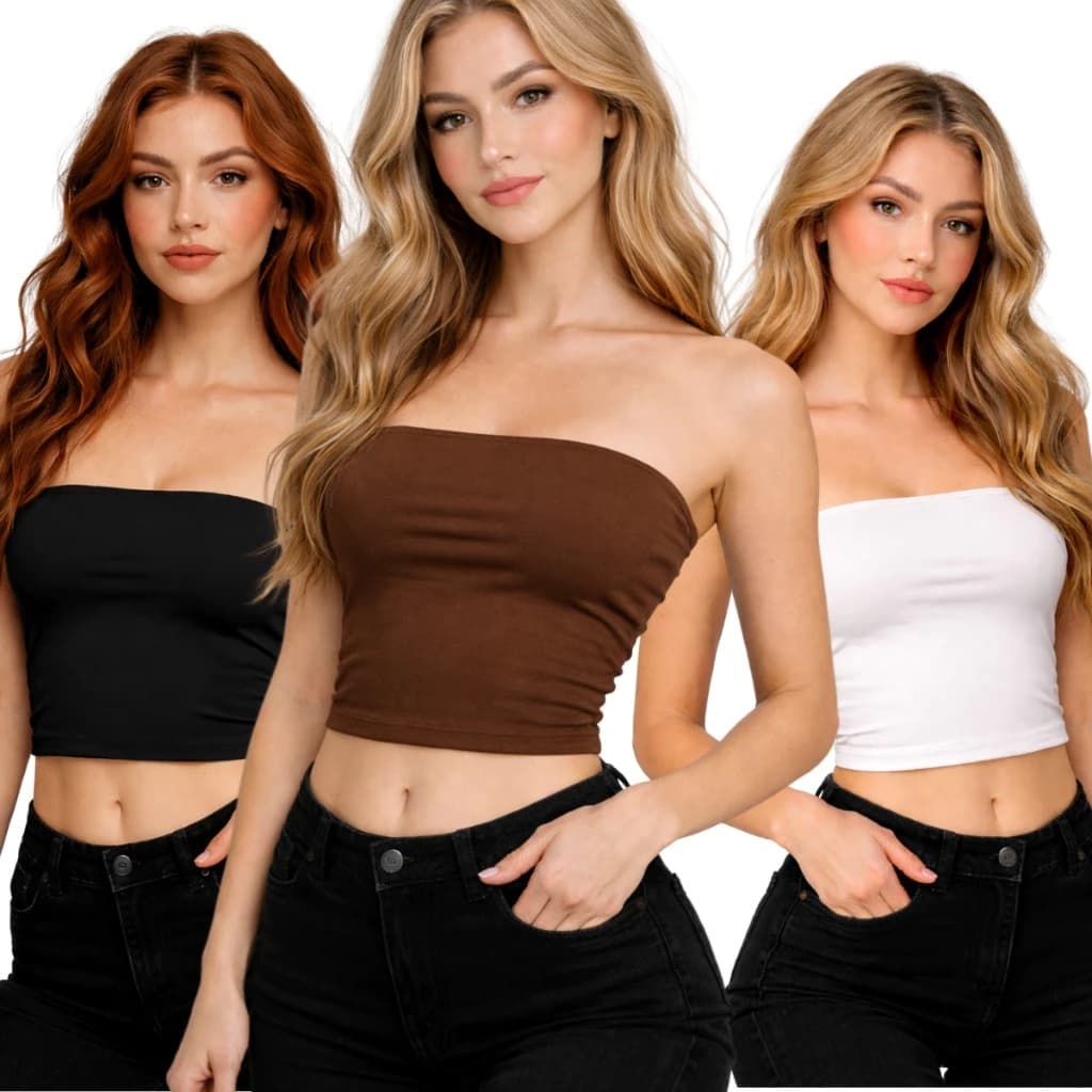 Top Tube Cropped Feminino Tomara Que Caia Suplex Com Forro Ajuste Perfeito Conforto Estilo