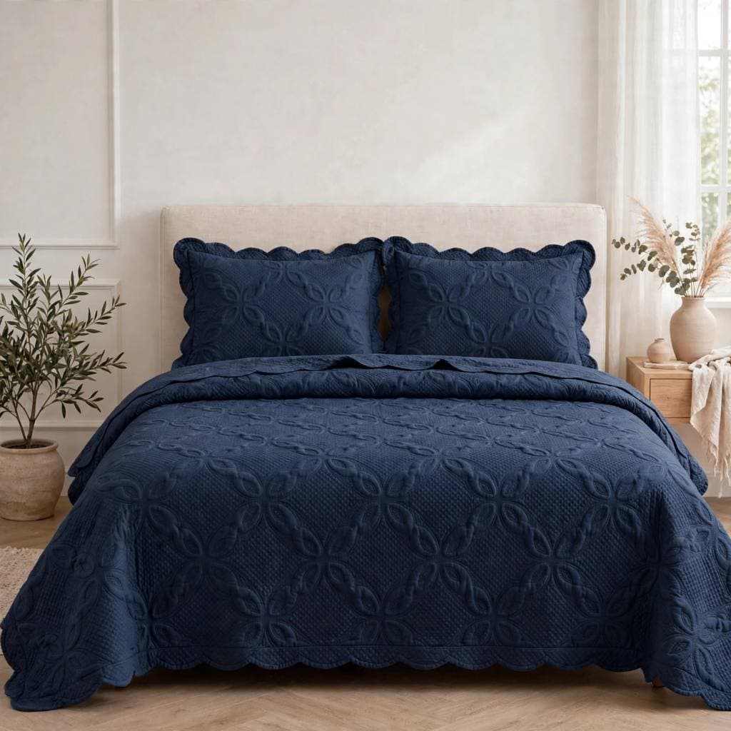 Colcha Cobre-Leito + 2 Porta Travesseiro Casal/Queen Especial Matelado Toque Aveludado Premium Cama Quarto Macio