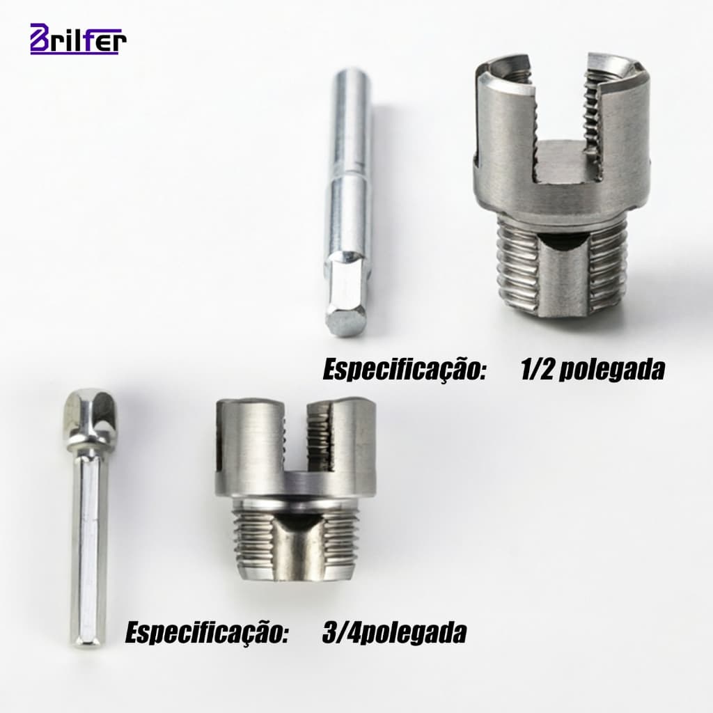Ferramenta Profissional Rosqueadora de Tubos, Machos Interno Externo,  Tamanhos 1/2 e 3/4