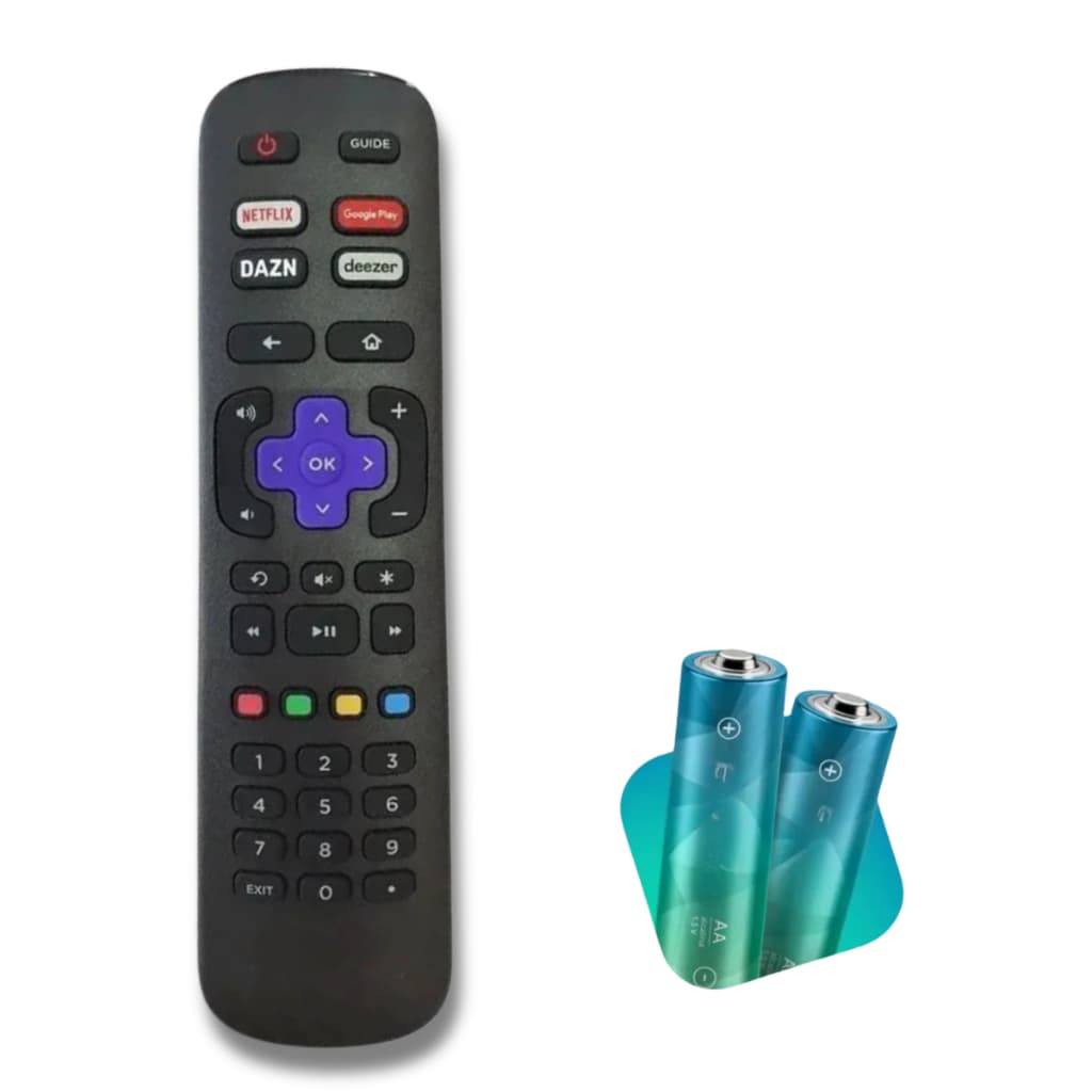 Controle Remoto TV Smart Compativel AOC Roku 32S5195/78G 43S5195/78GNetflix GloboPlay DAZN Deezer9091 Com/ou Sem Pilhas