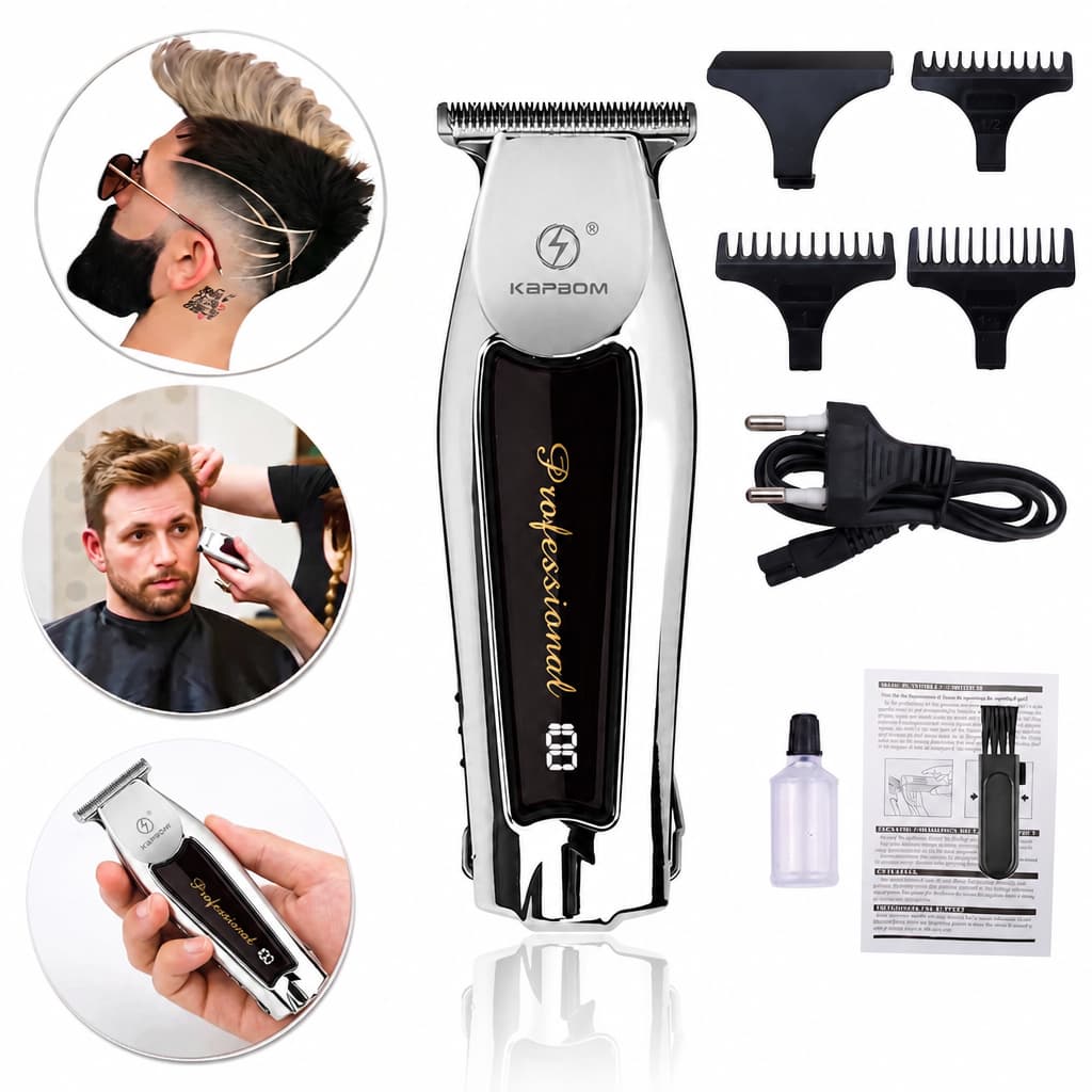 Máquina de cortar cabelo/aparador de barba profissional recarregável