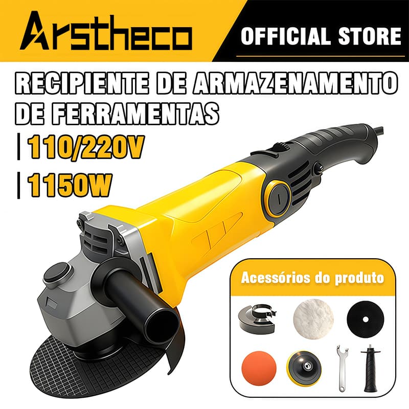 Politriz Lixadeira Esmerilhadeira 4.1/2 110v ou 220v 1150w Multifunções 6 Velocidades