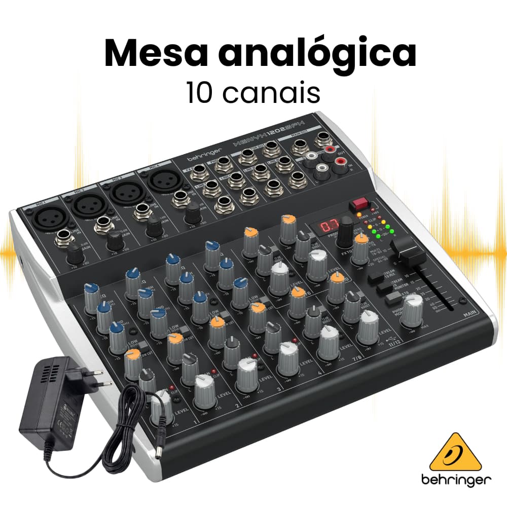 Mesa de Som Profissional Mesa de Som Behringer Xenyx 1202SFX Mixer Som Console