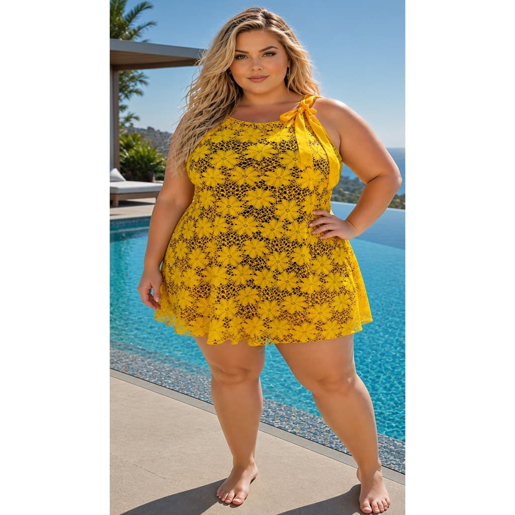 Saida De Praia BIG Plus Size CANGA VESTIDO tamanho grandeRENDA  arrastão fita vestido mídi do 46 ao 68 BELA MULHER GG
