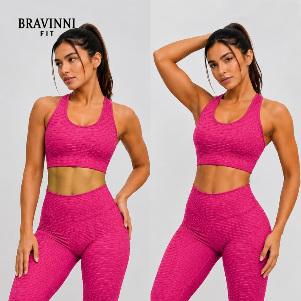 Top Bolha Feminino Fitness Bravinni Academia Suplex Top Fitness Cropped Esportivo Alta Sustentação