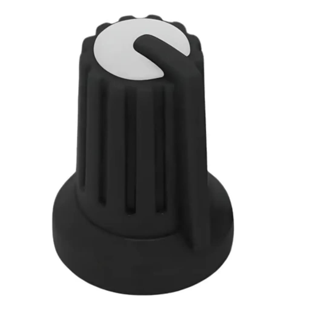 Kit Com 5 Knob Para Potenciômetro Ka481 6mm Estriado Branco