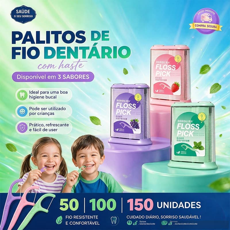 Automatic dental Floss Dispenser - Ultra-Thin Curved Toothpicks and dental Floss with 100 Pieces