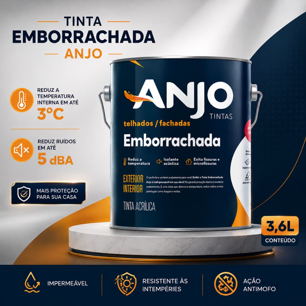Tinta Emborrachada Anjo 3,6L Térmica Acústica Telhado