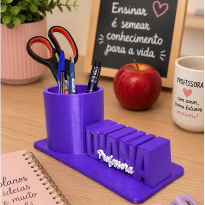 Presente para Dia dos Professores – Porta-Canetas Personalizado com Nome do(a) Professora(a)
