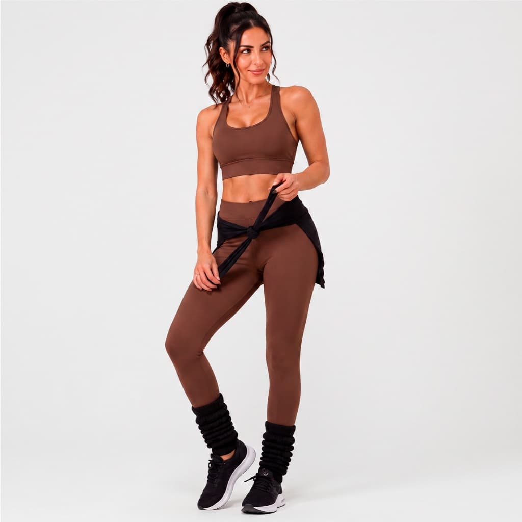 Kit Tapa Bumbum Saia Fitness + Meia Polaina Academia Treino Feminino Dry Fit