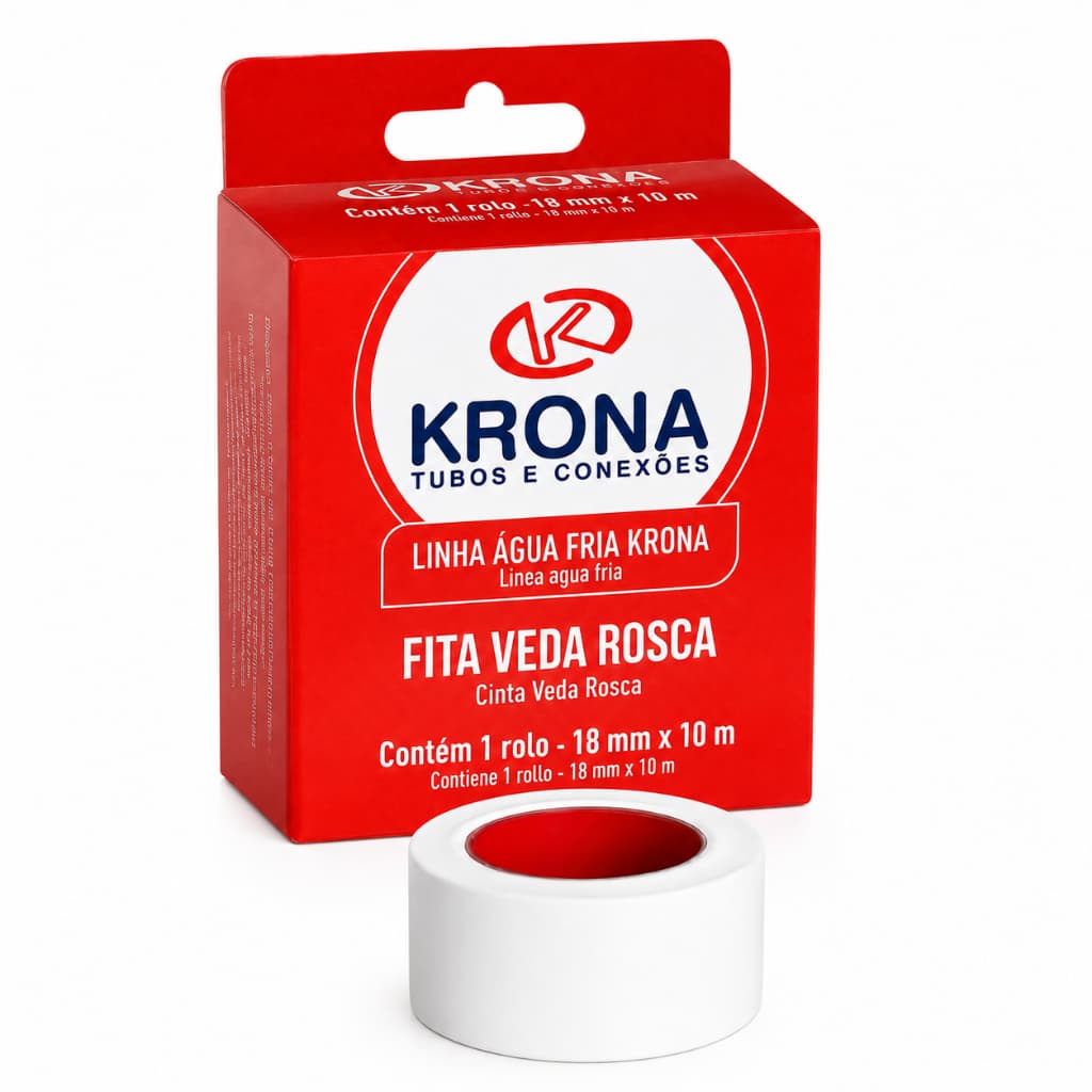 Fita Veda Rosca Teflon 18mm x 10m Kit c 1un a 10un