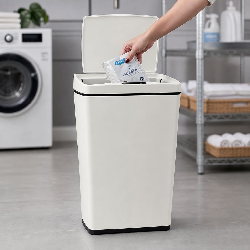 Lixeira Automática Sensor Inteligente 40 Litros Retangular Branca Cozinha Luxo Grande Antiodor Top 1