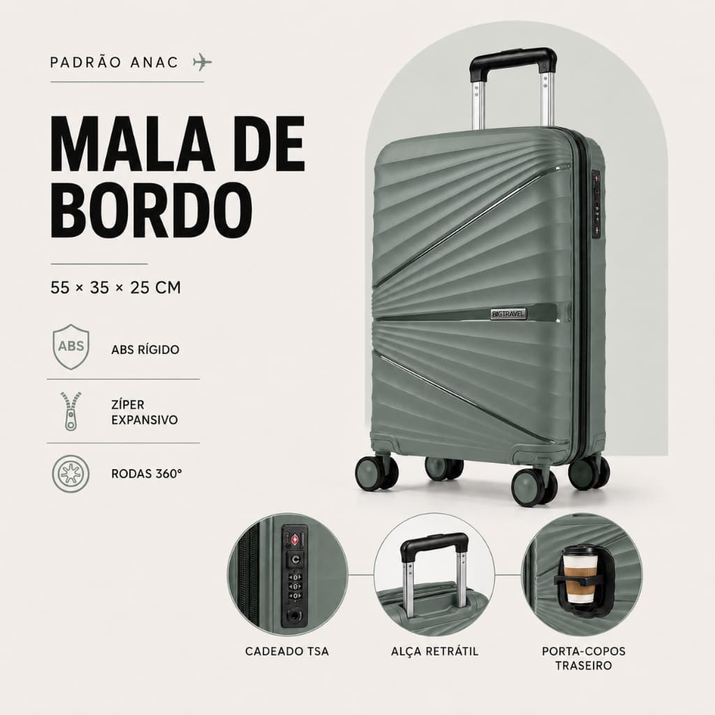 Mala 10kg  Pequena Bordo Extensor Avião Bagagem Mão Viagem Giratória Divisória Cabine Aeroporto