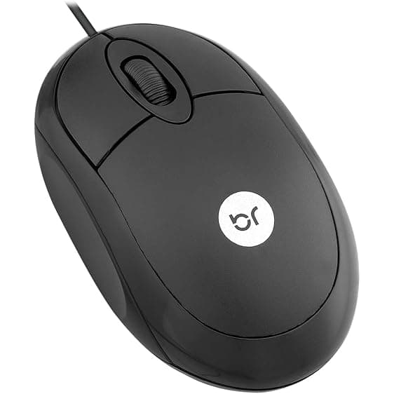 Mouse com fio Bright para escritorio, USB, Compativel com Win 7, 8 e 10, cabo de 110cm