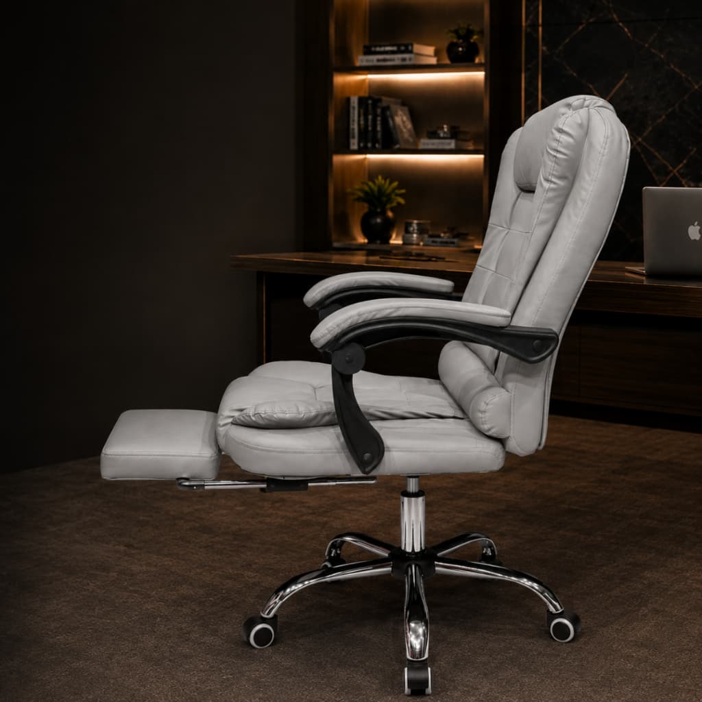Cadeira Presidente Ergonômica Reclinável Cinza