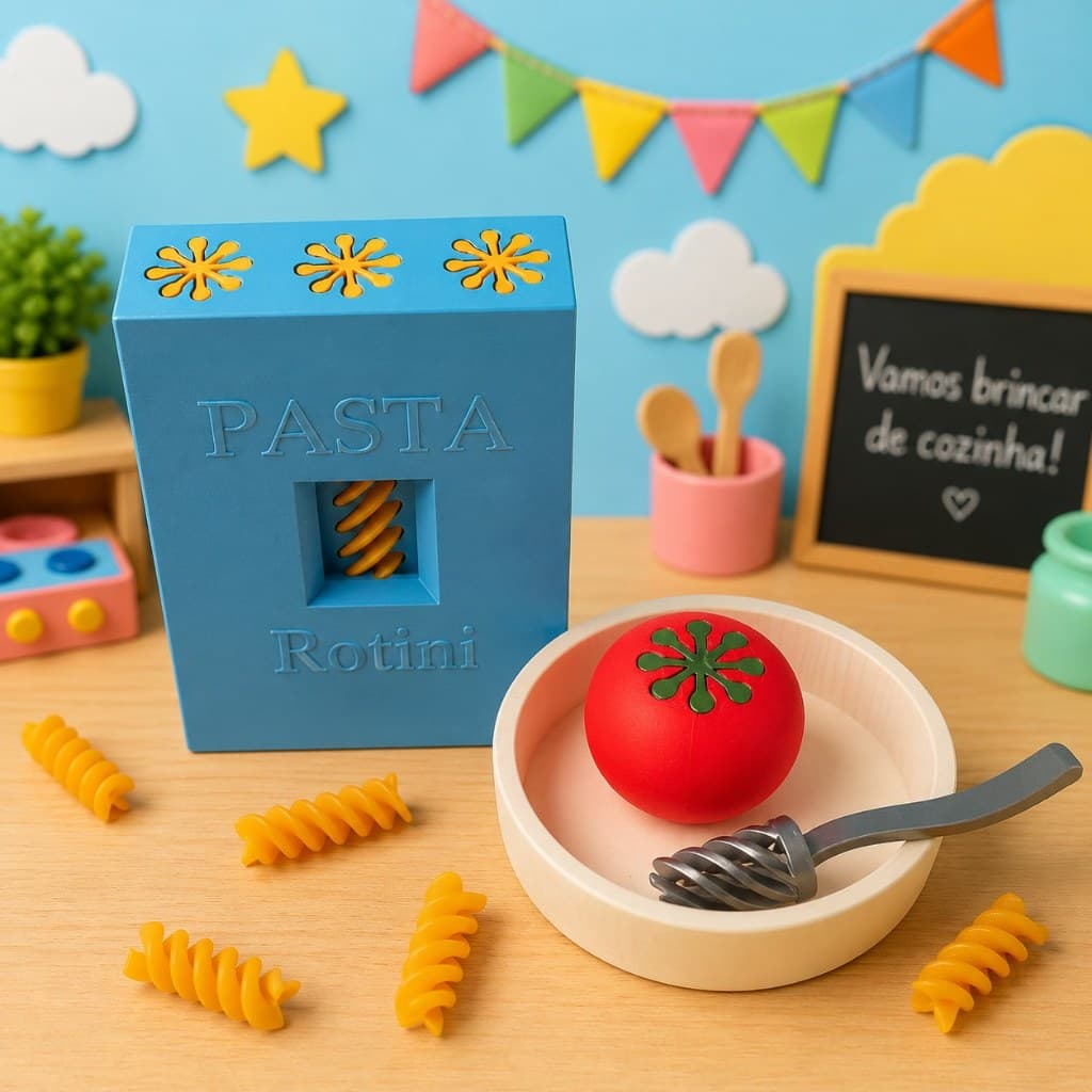 Rotini Pasta Box - Pretend Play Kitchen Toy 3D