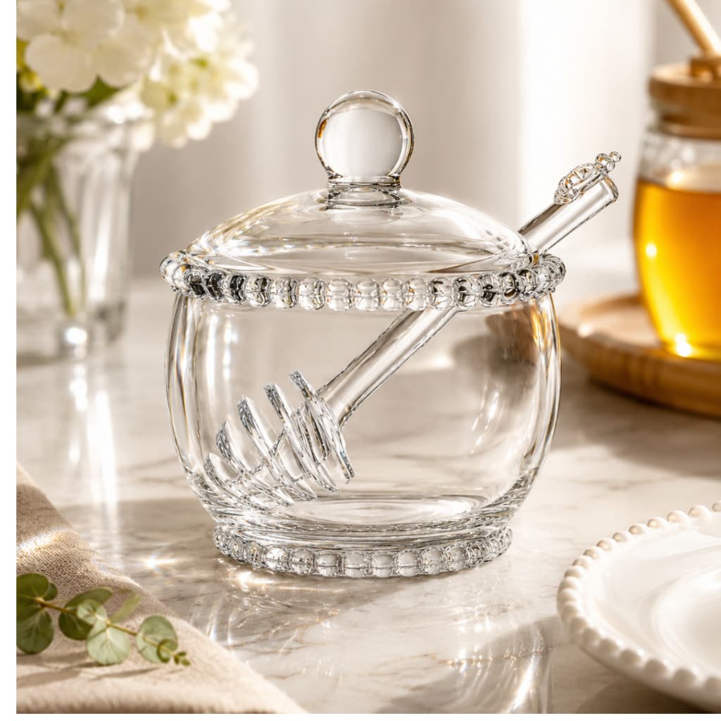 Meleira de Cristal com Pegador Pearl 9,5cm x 12cm- Wolff