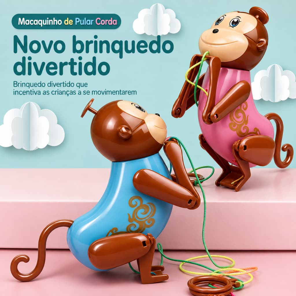 Macaco Escalador de Corda Brinquedo Infantil Interativo Educativo para Crianças Jogo Divertido Coordenação Motora