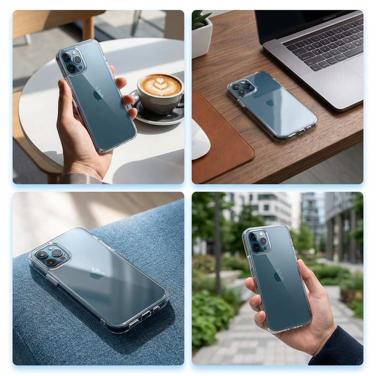 Capinha Space Silicone iPhone 12 Pro Max Transparente com Revestimento Aderente Antiderrapante e