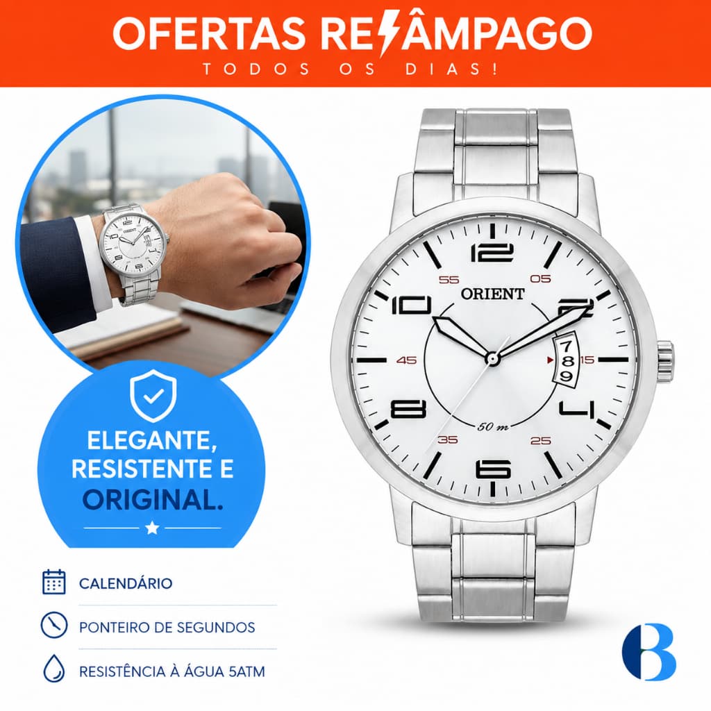 Relógio Orient MBSS1381 Masculino Quartz Original Aço Inox Elegante