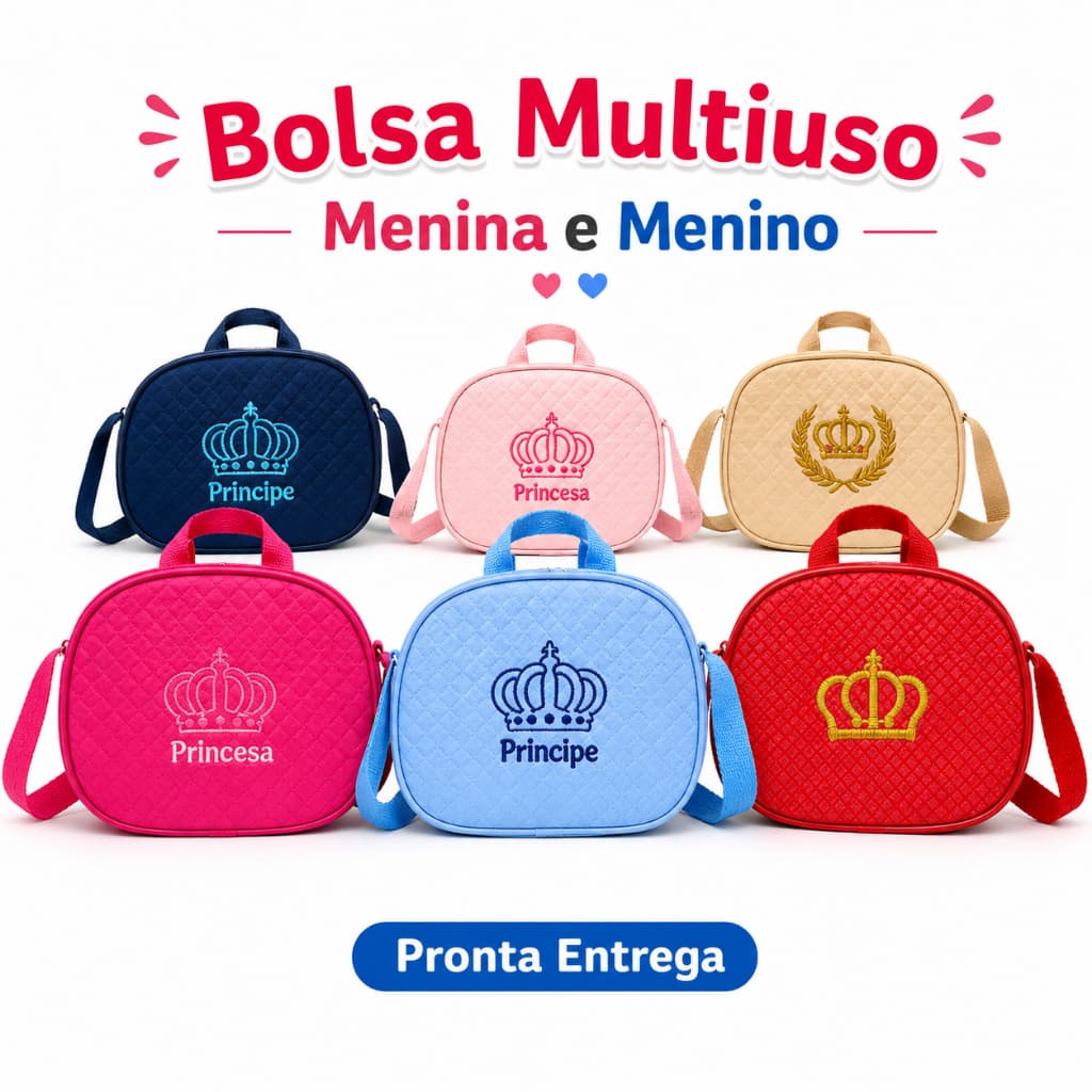 Bolsa Infantil Multiuso Menina Menino Lancheira Bebê Para Creche Passeio Maternidade