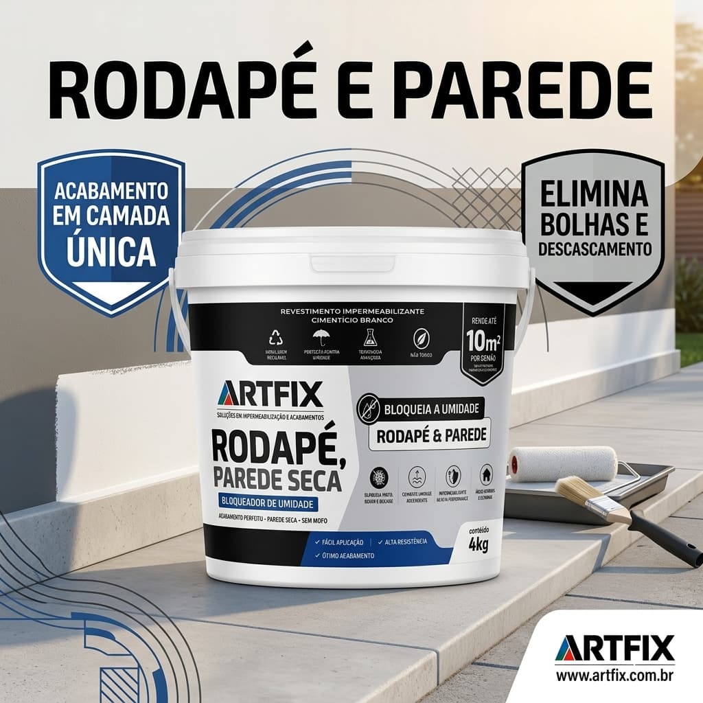 QUEIMA DE ESTOQUE - Rodapé Impermeabilizante 4KG e 12KG - Para Aplicação em Áreas Internas e Externas