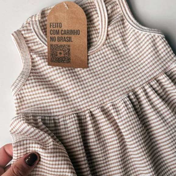 Vestido menina Verão malha Canelada do P ao 2 anos Listrado. | Enxoval e maternidade.