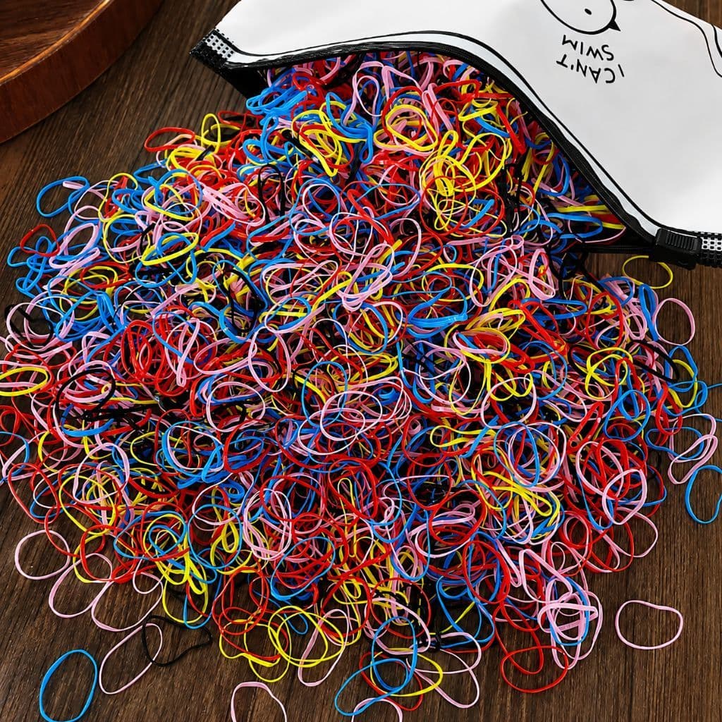 3000/2000/1000 Liguinhas De Cabelo Grosso Resistente Acessórios Infantil Bolsa Elástico De Cabelo