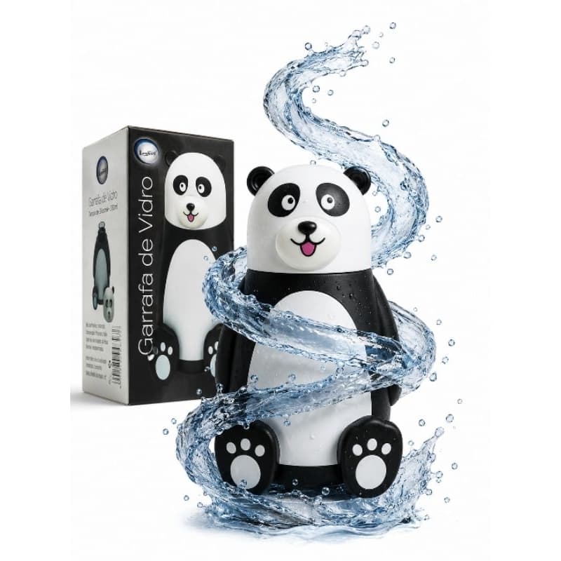 Garrafa Infantil de Vidro 300ml Panda e Pinguim – Fofa, Resistente e Segura
