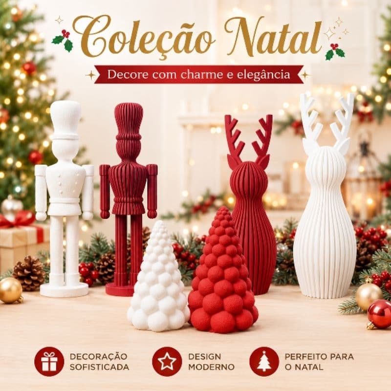 decoração natal minimalista quebra nozes árvore natal rena natalina