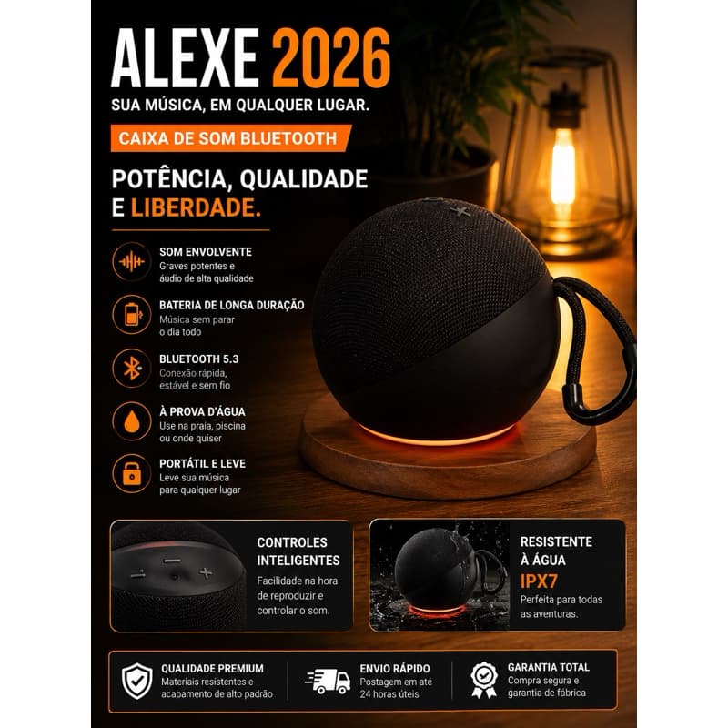 Caixa De Som Alaxe Bluetooth Led 5W Compatível Com Casa Inteligente U / VARIADA